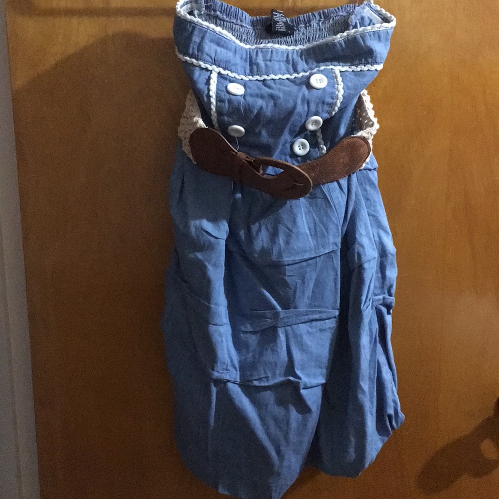 Denim look short dress